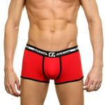 Красные хлопковые трусы-боксеры с контрастной отделкой (Размер: L) (Цвет: красный)
