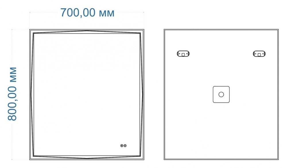 Зеркало с подсветкой и подогревом "Firenze 700x800" AM-Fir-700-800-DS-F-H