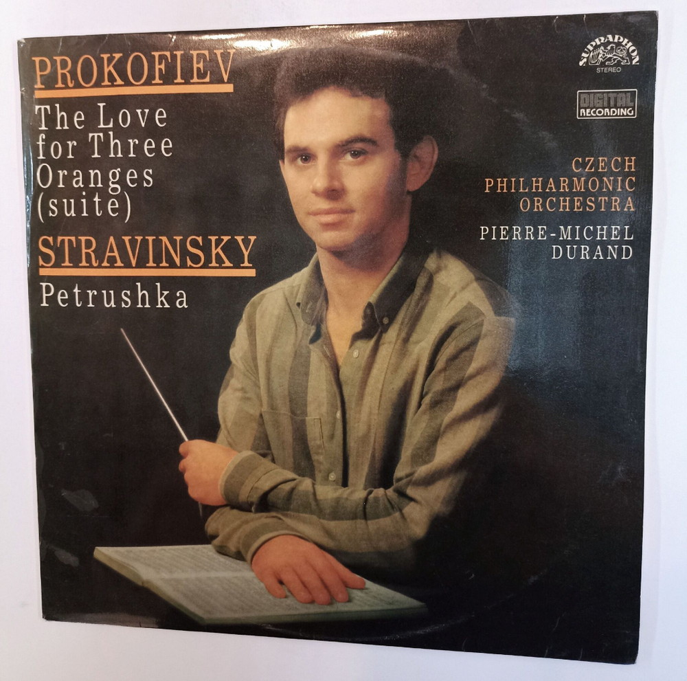 Винтажная виниловая пластинка LP Prokofiev Прокофьев Stravinsky Стравинский Czech Philharmonic Orchestra, The Love For Three Oranges (Suite), Petrushka Петрушка (Чехословакия 1987)
