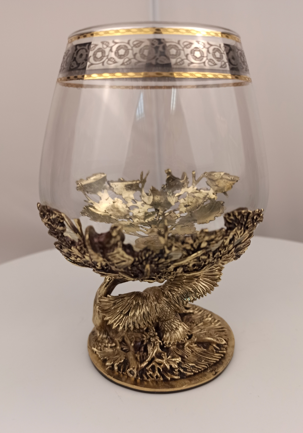 Бокал для коньяка "Орлиная охота" в подарочном футляре