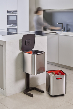 Контейнер для мусора с двумя баками Totem Compact 40 л нержавеющая сталь, Joseph Joseph