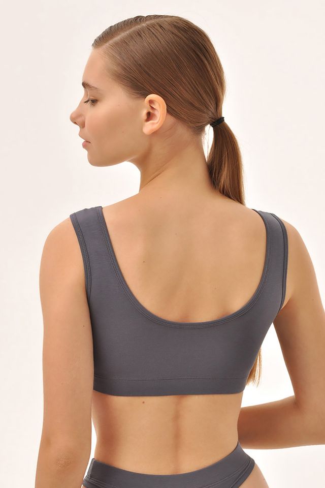 Женский поддерживающий топ пепельного цвета