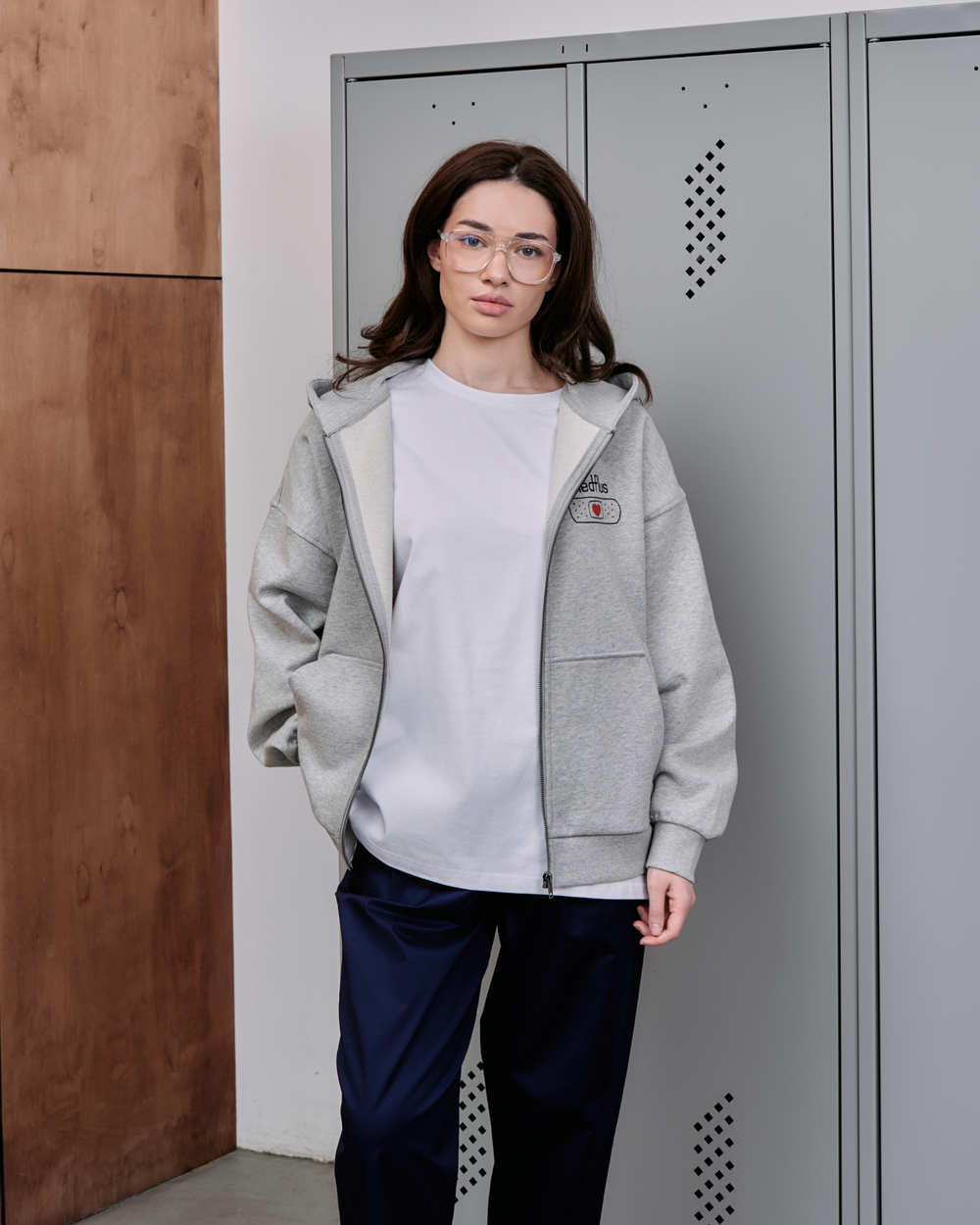 Худи унисекс Неббиа Кьют, серый меланж