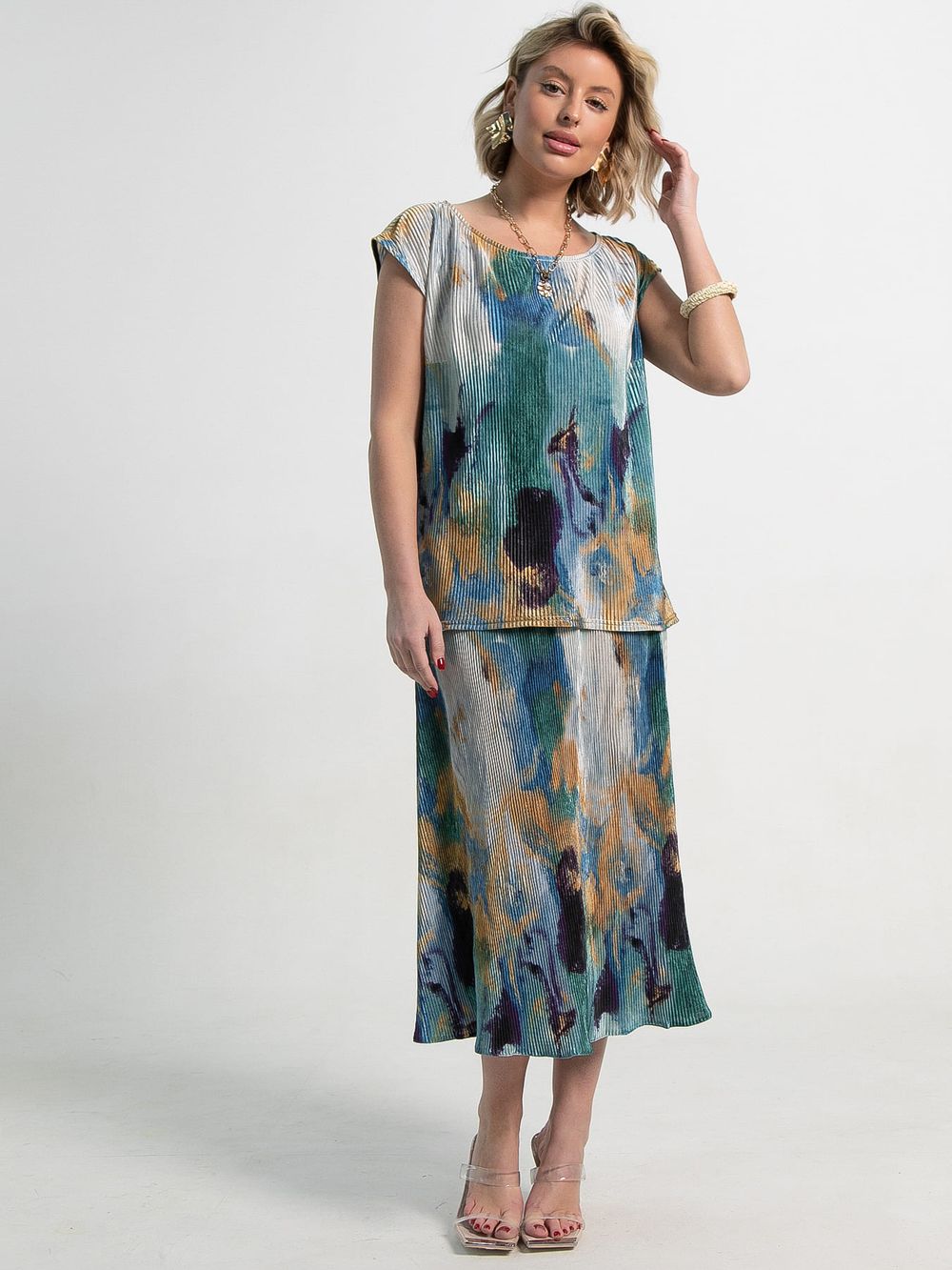 Костюм с юбкой Вайнона (зеленый) К15119-10М LT Collection