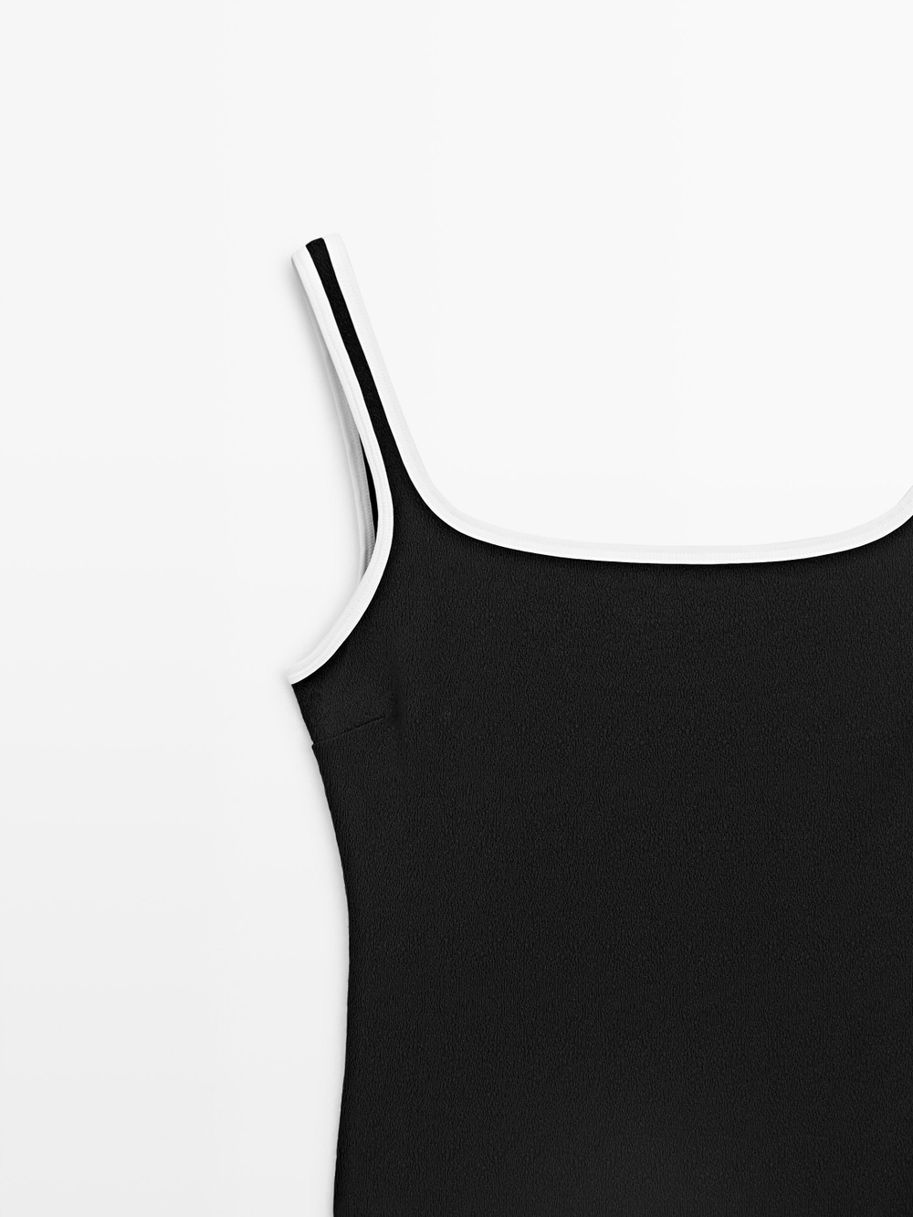 Massimo Dutti Комбинированный купальник из рельефной ткани, черный