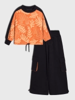 Костюм для девочки на осень, оранжевый