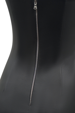 Платье макси из экокожи