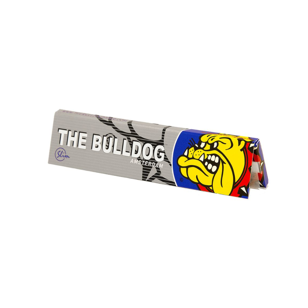 !Бумага для сигарет "The Bulldog" Silver KS Slim 107x44мм 12.5г/м 33л*50шт