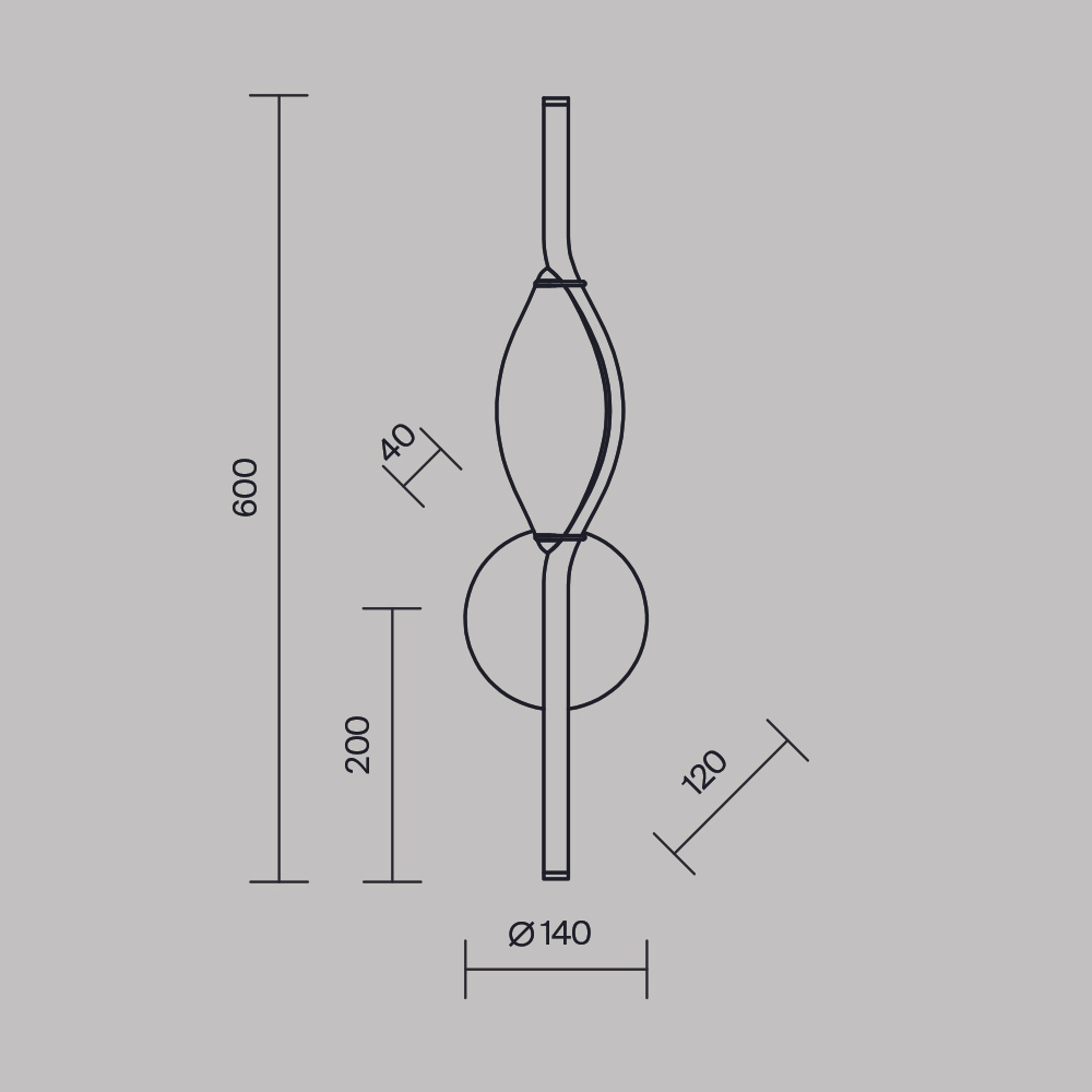 Настенный светильник (бра) Maytoni MOD347WL-L8BS3K