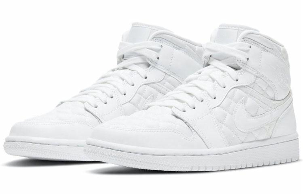 Кроссовки Jordan Air Jordan 1 Mid "Quilted White" (Женская размерная сетка)