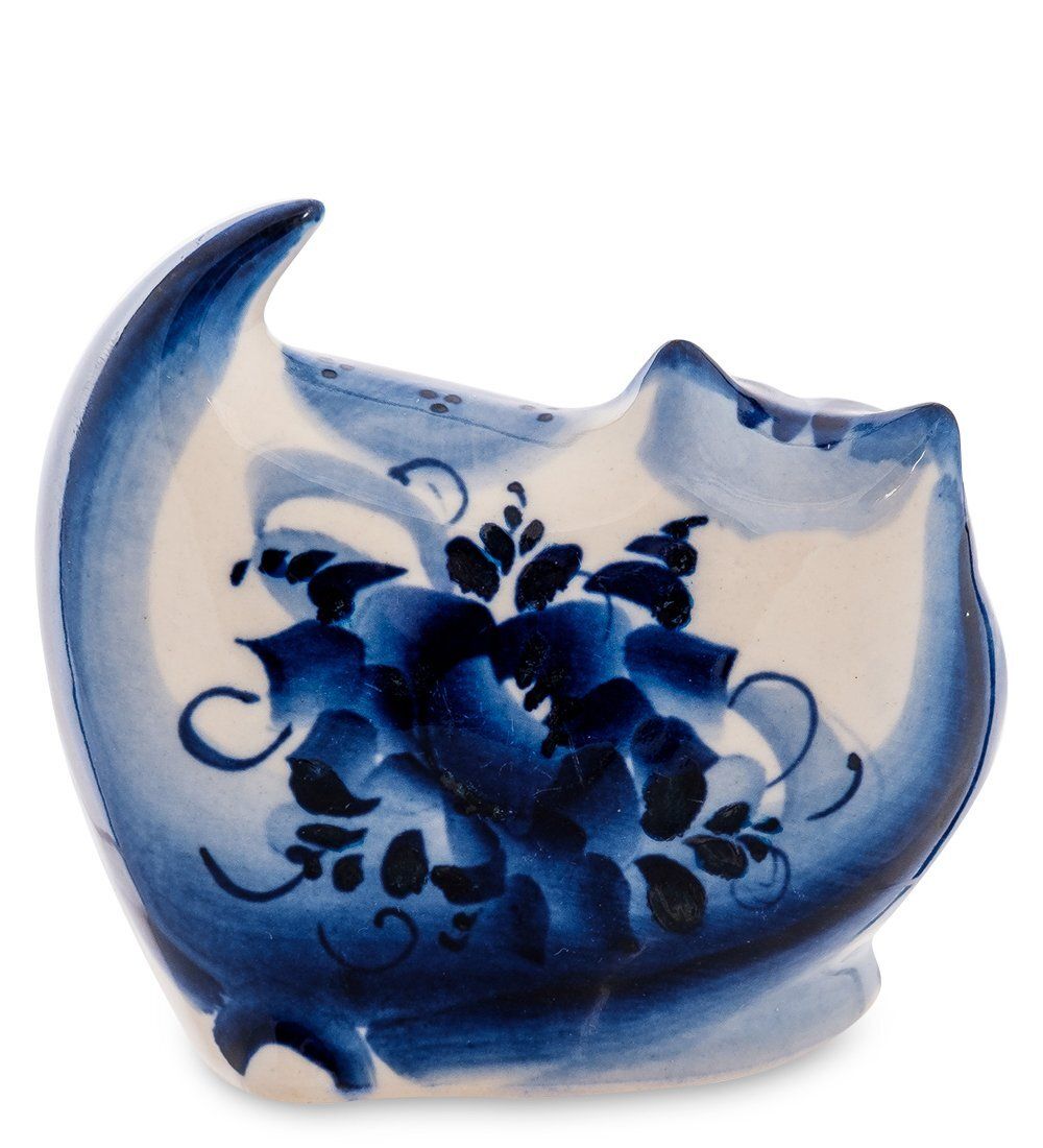 ГЛ- 530 Фигурка «Кот пузырь» ср. (Гжельский фарфор)