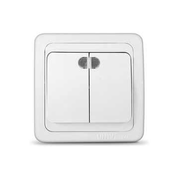 Выключатель UNIVersal Валери 2 кл.с/п бел.с подсв. 10А 250В