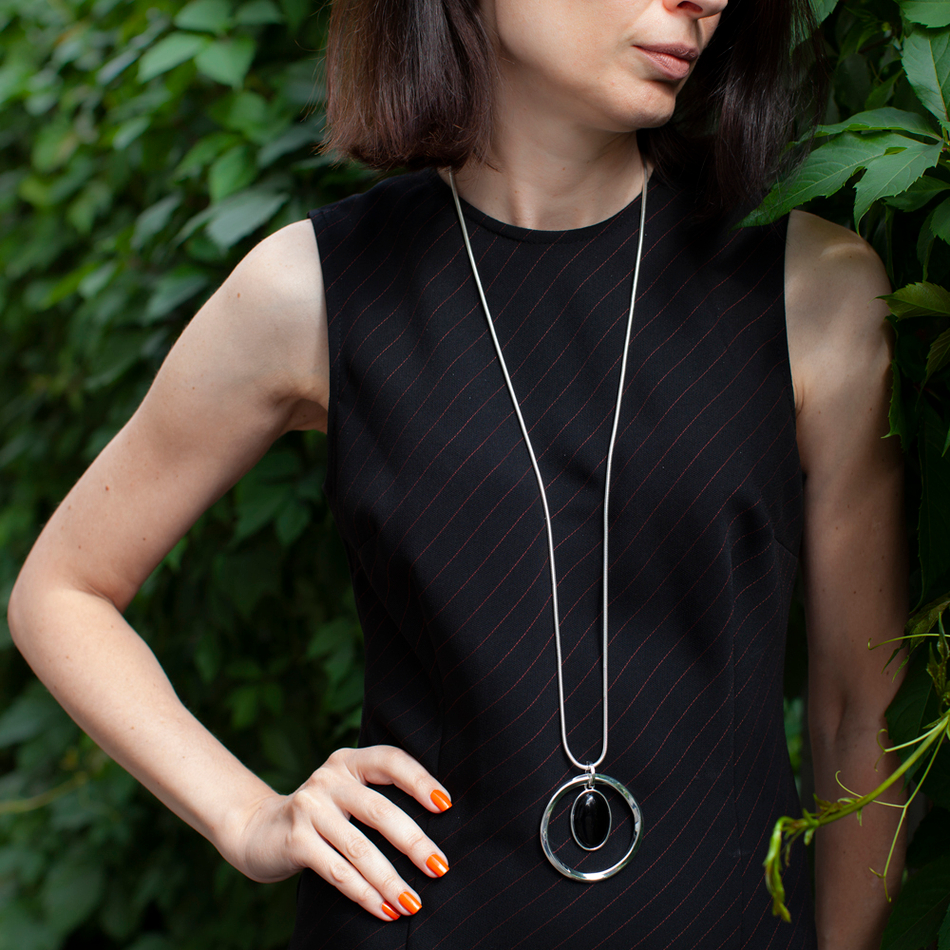Колье Fiore Luna BLACK QUARTZ LN5135 BW/S