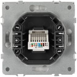 Розетка ЭРА Galaxy 15-3107-08 информационная RJ45 IP20 белый матовый | Эра Galaxy