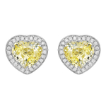 Серьги Пусеты с Жёлтыми Сапфирами и Бриллиантами, E0070-36/1