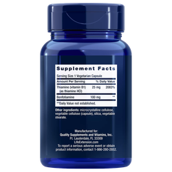 Life Extension Benfotiamine with Thiamine 100 mg 120 veg capsules, Витамин B1 (Тиамин) !!!Срок 07.25
