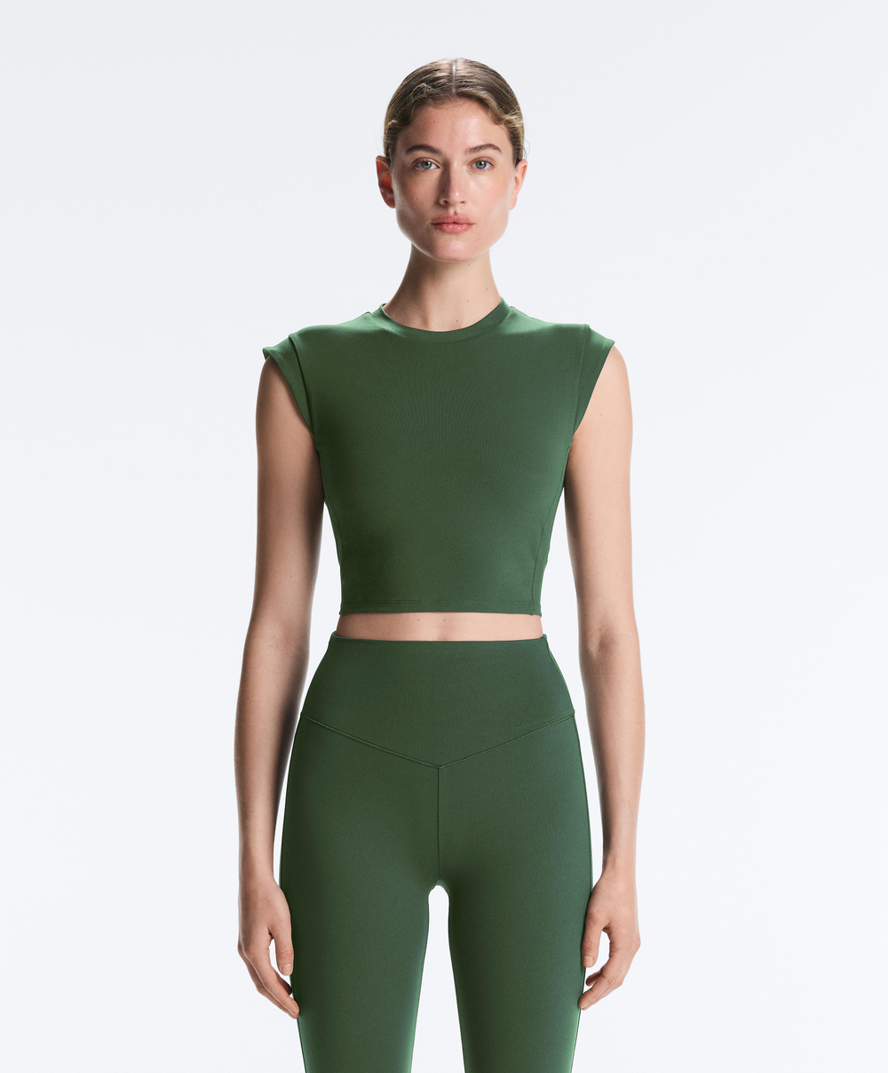 Oysho Топ Evermove без рукавов, зеленый