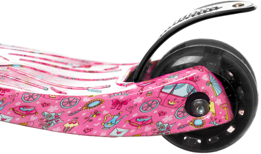 Самокат детский трехколесный Игрокат складной Dino Print Princess black