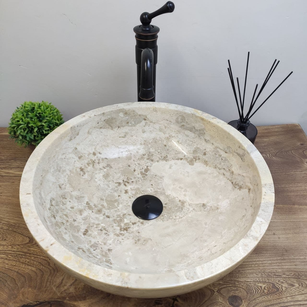 Раковина из мрамора Bowl Cream BM-61130 Tin Lip1.9 см 45*45*15