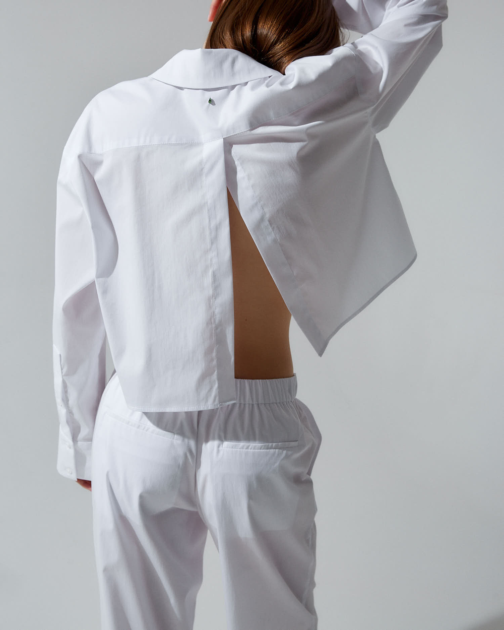 Рубашка из хлопка с разрезом на спине Хуго Босс белый