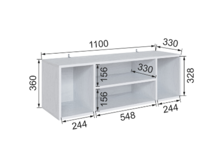 Полка навесная Бруклин 110ГНО-4