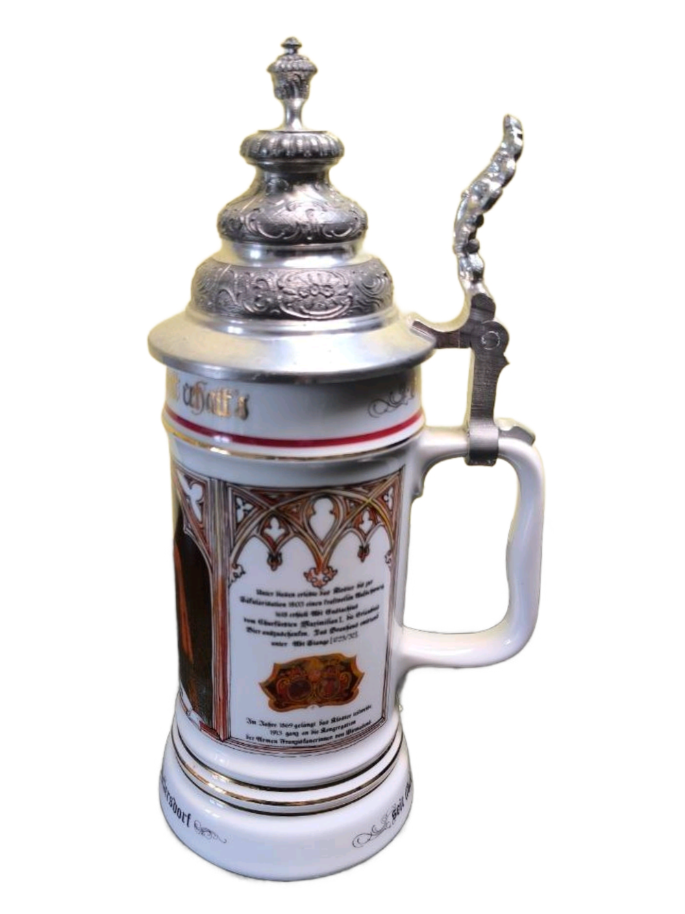 Кружка пивная (керамика с оловянной крышкой) Германия