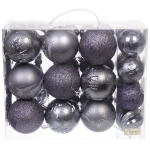 Набор ёлочных украшений «Wish» 6 см + 4 см (50 предмета), Графит