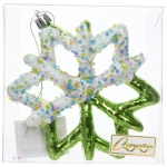 Елочная игрушка «Зимняя снежинка» 10*1*12 см, зеленый