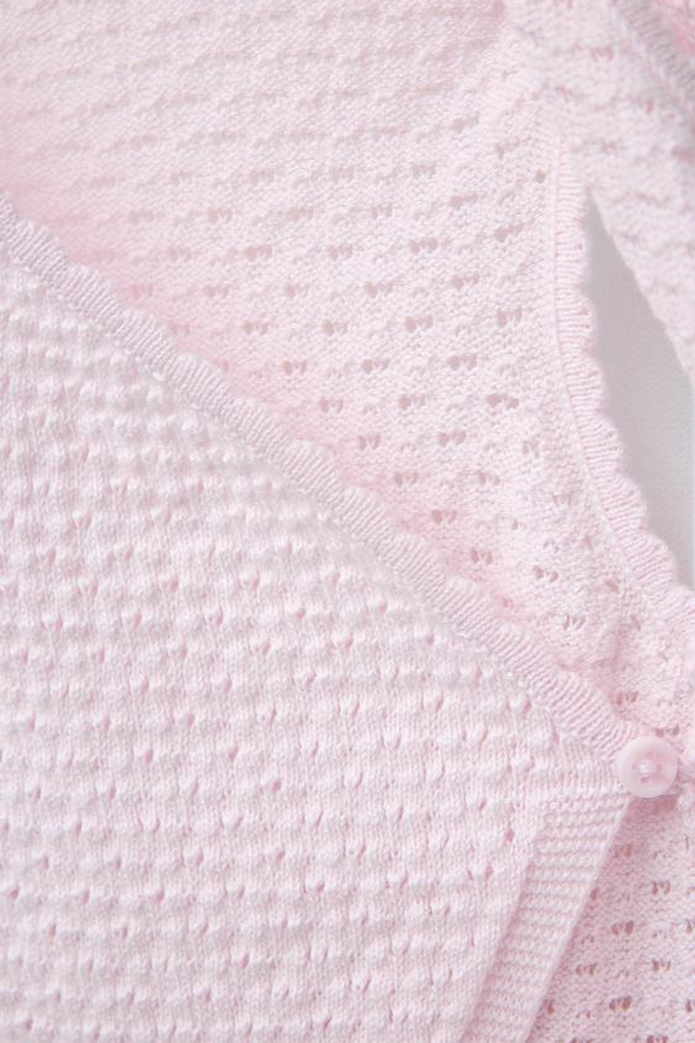 ZARA ТРИКОТАЖНЫЙ КОМБИНЕЗОН С АЖУРНЫМ УЗОРОМ, РОЗОВЫЙ