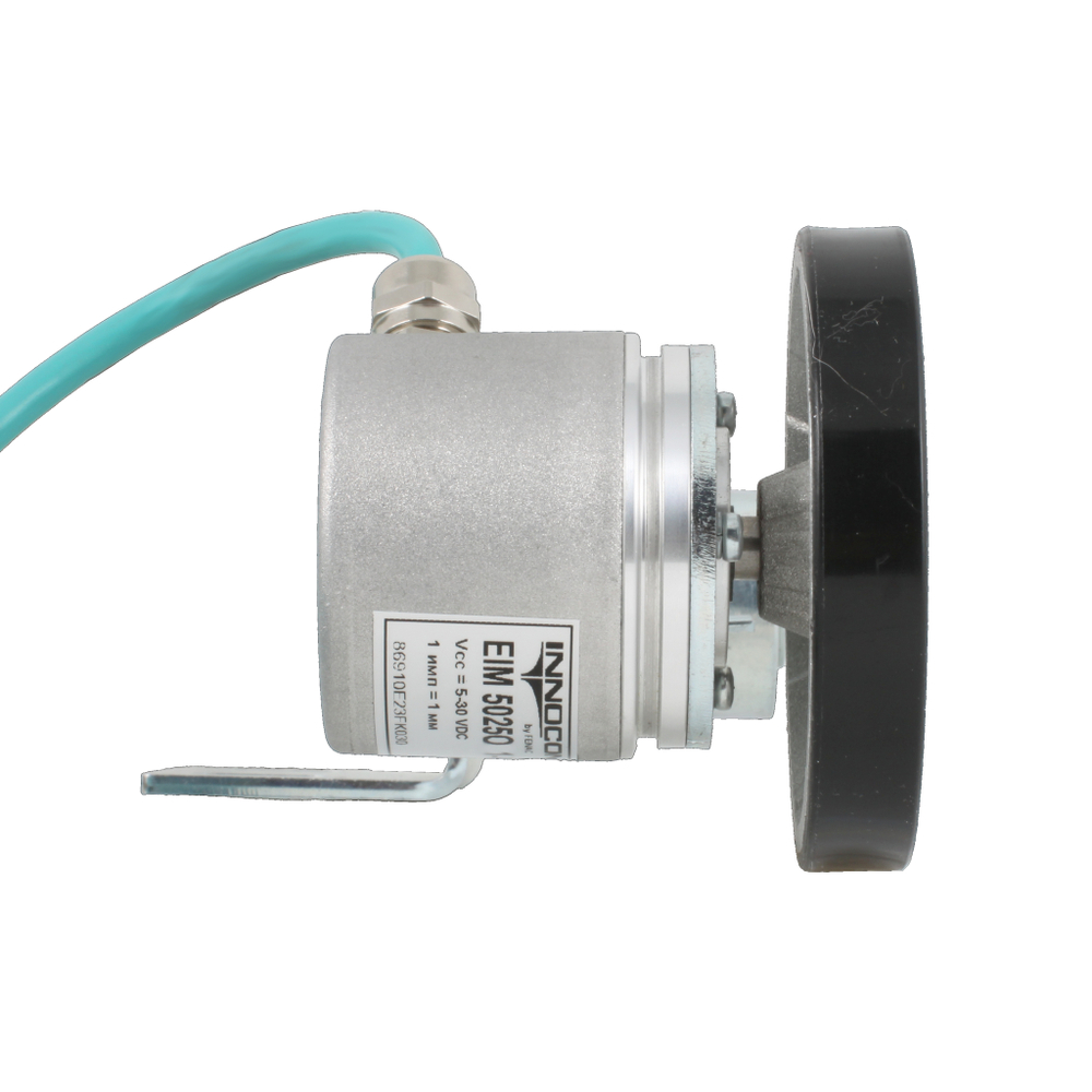 Инкрементальный энкодер INNOCONT D=50мм с мерным колесом L=250мм, онтактная поверхность - резина, профиль гладкий, 1имп/1мм, 5…30VDC, выход HTL, IP64, -20…+85°C, радиальный кабель 2м