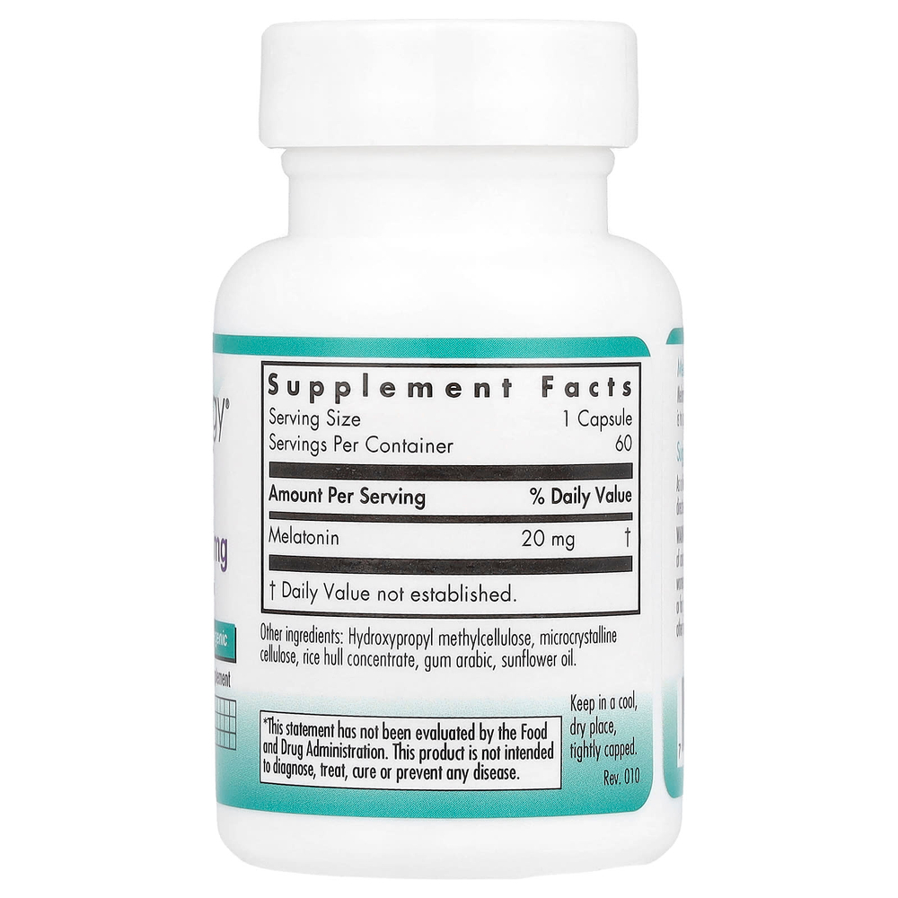 Nutricology, Мелатонин, 20 мг, 60 вегетарианских капсул