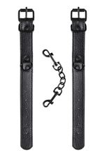 Узкие черные наручники на сцепке (Цвет: черный)