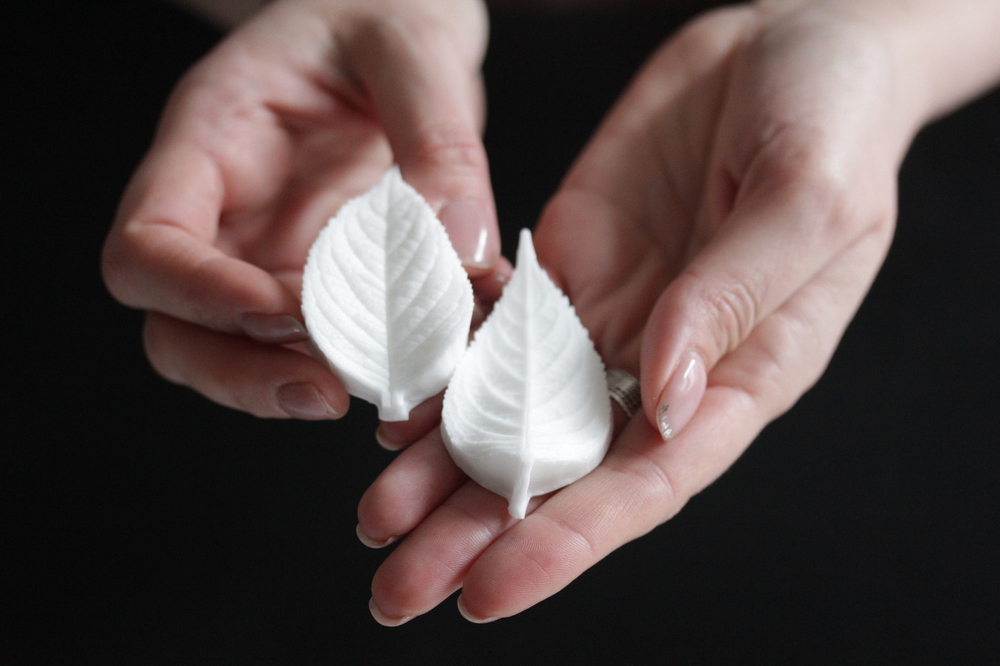 Молд силиконовый для лепки "лист Ежевики" / форма для оттиска листьев гортензии, малины, мяты)