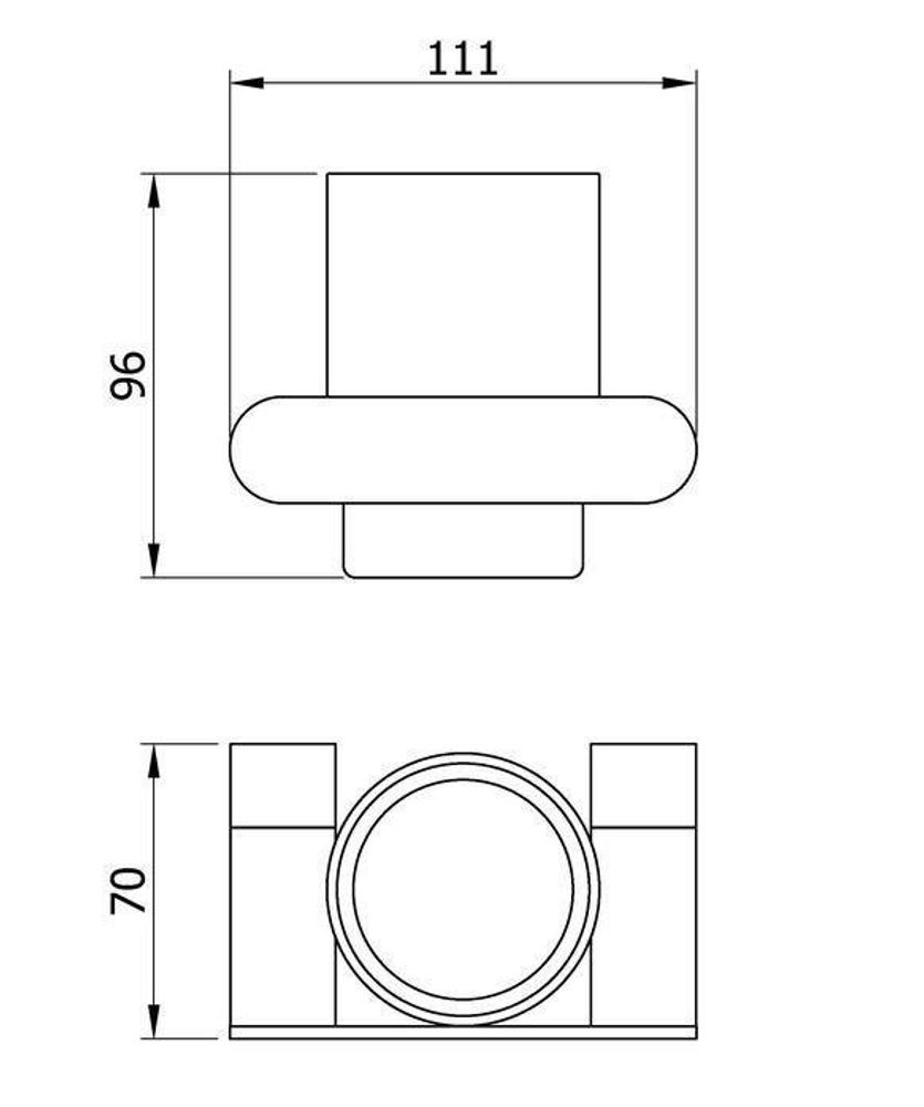 Стаканчик для зубных щеток стекло/нерж. сталь VERONA 16881.N чёрный