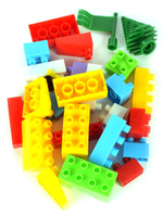 Конструктор в ведерке "Замок" BLOCKS. Артикул Арт.№076 (в наборе 76 деталей конструктора, ведро, кры