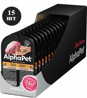 AlphaPet Superpremium Kitten Паштет с индейкой 80гр./15шт.