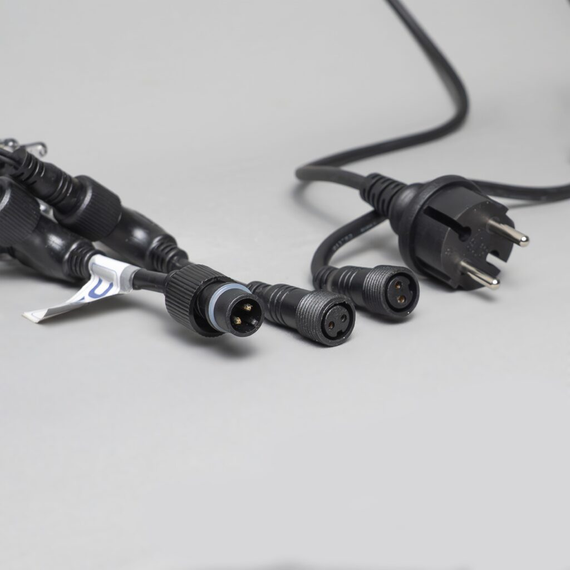 Светодиодный занавес 2*3 м., 600 LED, тепло-белый, статика, черный провод каучук, LTC (ECO602-1-2WW)