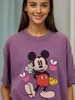 Футболка варенка с принтом оверсайз удлиненная