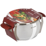 Кастрюля нерж, 3.6 л, с крыш, крыш стекло, Daniks, Орлея, GS-01159P-20CA