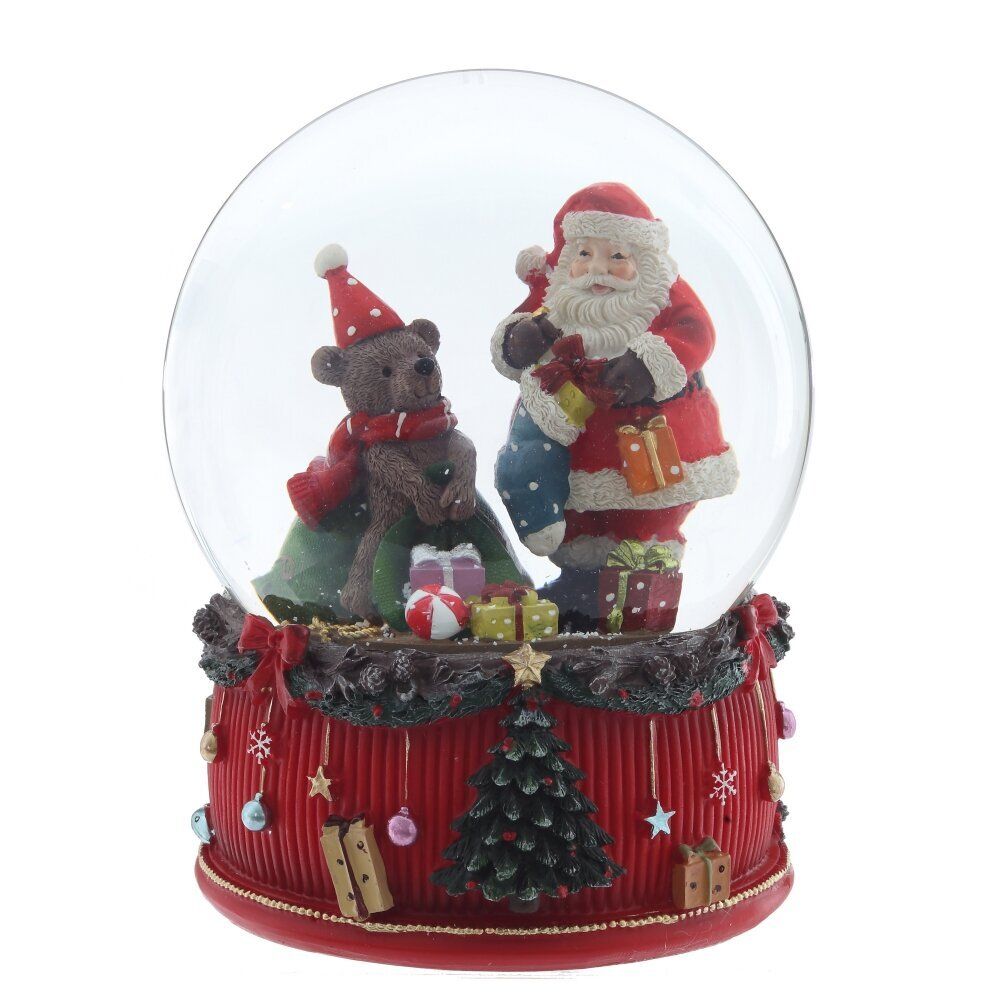 GAEM Фигурка декоративная "Дед Мороз" в стекл шаре (ключ,муз), D 15 см, L14 W15 H20 см