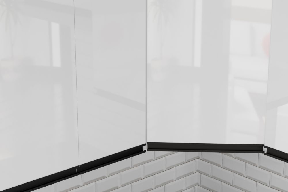 Кухонный гарнитур Лотос мега прайм 1200х1600 мм (Белый глянец/Белый, Кастилло темный)