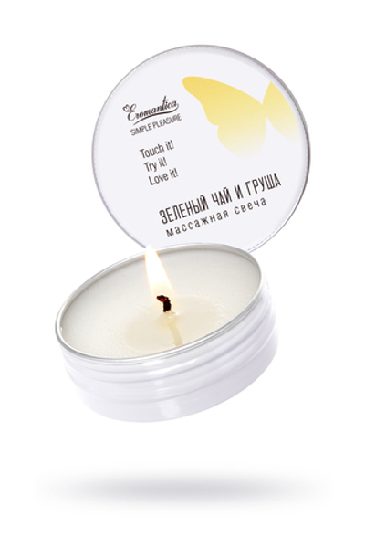 Массажная свеча Зеленый чай и груша 30 мл