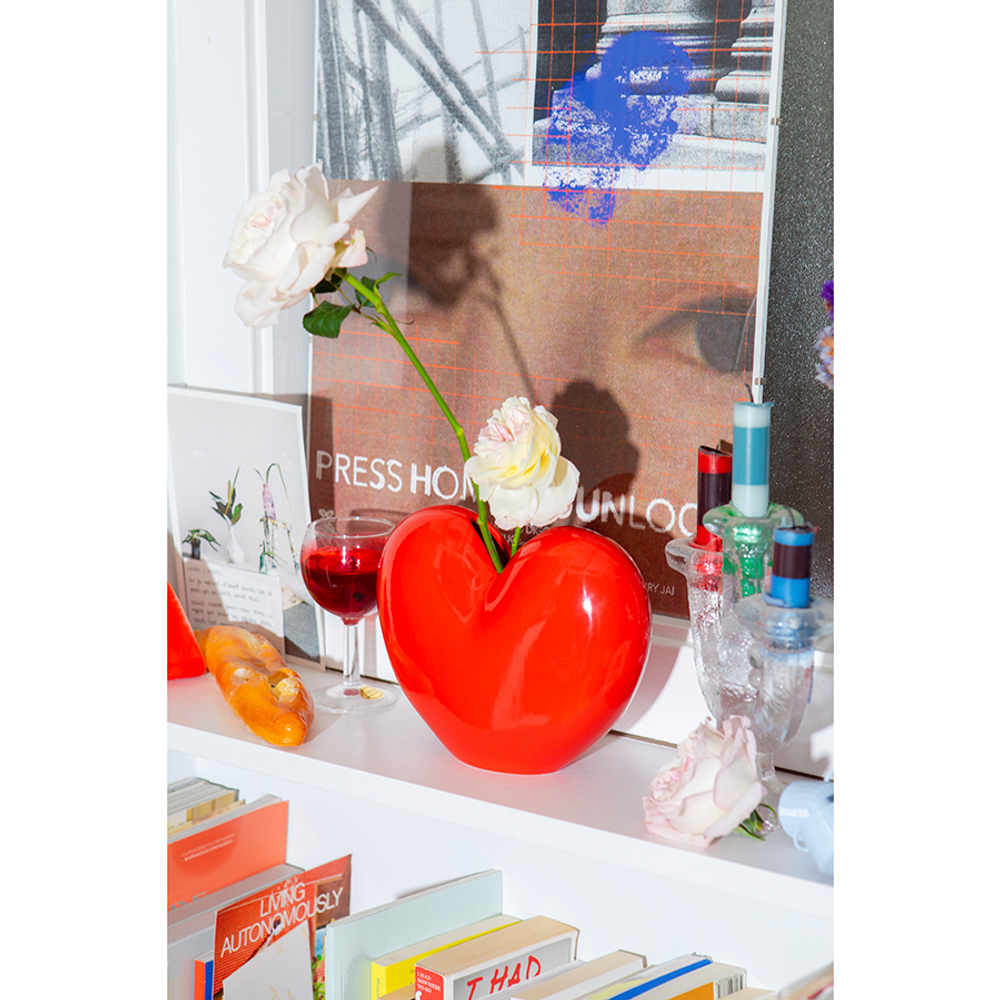 Ваза для цветов love, 15,5 см, красная