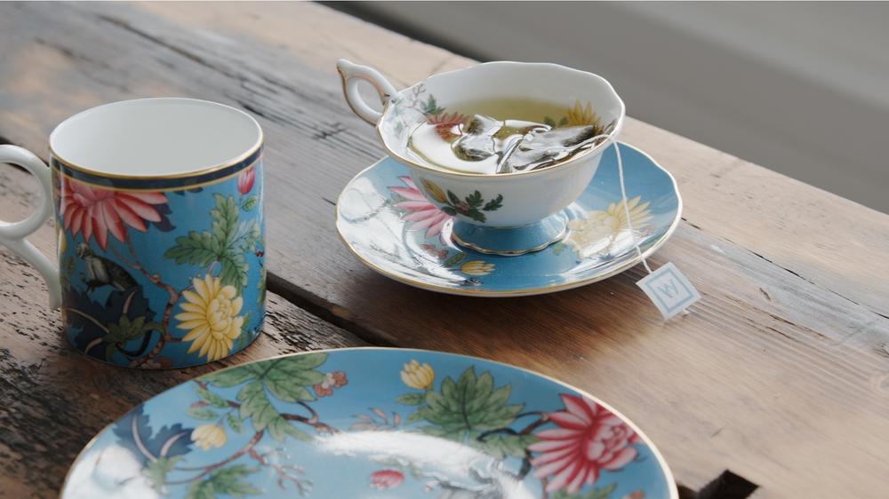 Wedgwood Чайная чашка Wonderlust 140 мл с блюдцем Сапфировый сад