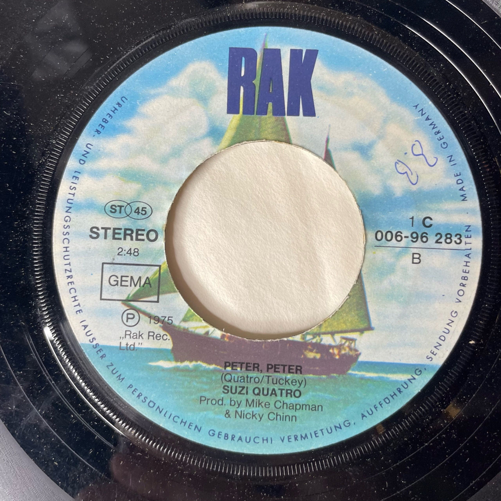 Винтажная виниловая пластинка 7 дюймов (маленькая пластинка) Suzi Quatro Your Mamma Won't Like Me (Германия 1975)