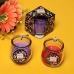 Свеча «Russian Style» 5*5,5см в подсвечнике с крышкой, в коробке, микс 6 цветов HK1004-6