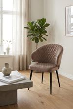 Стул М-City DISAUR Хилт поворотный на 360 градусов, B29 Шоколадный, Велюр, Черный каркас