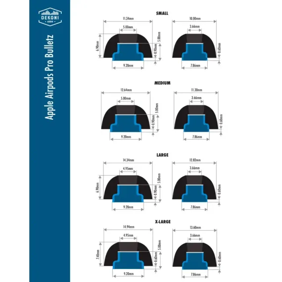 Dekoni Audio Bulletz for the Apple Airpods Pro Extra Large 3 Pack
