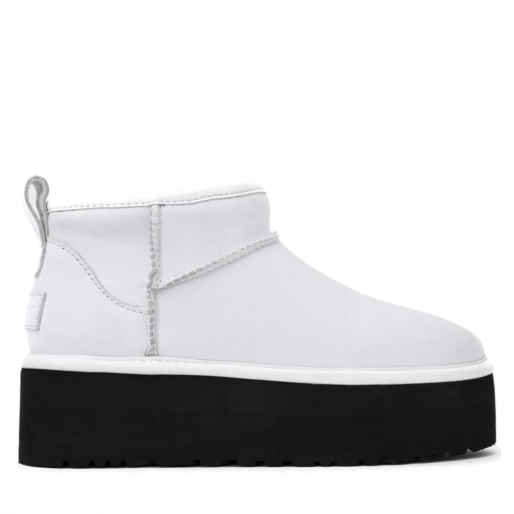 Ugg Classic Ultra Mini Platform Leather White