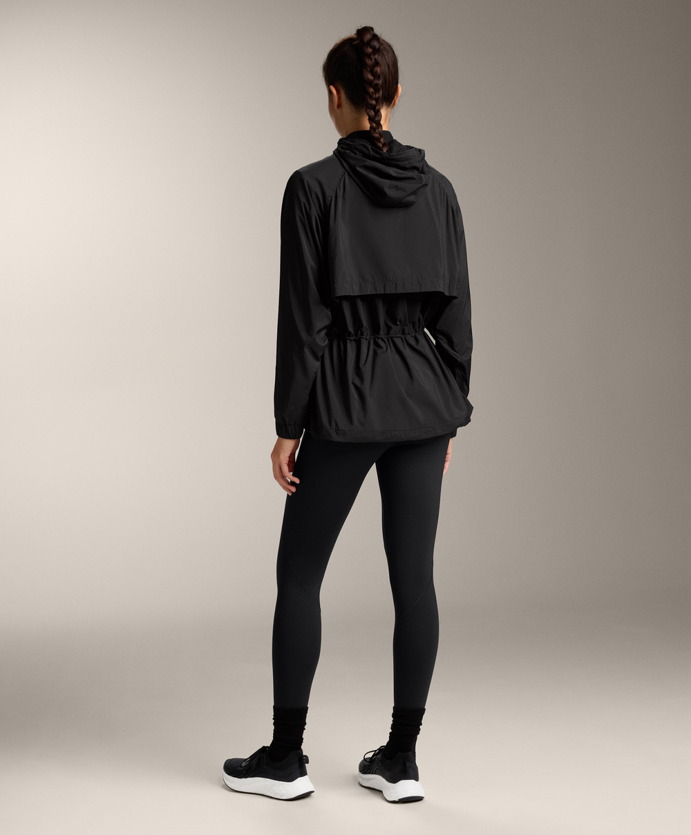 Oysho Водонепроницаемая длинная ветровка, черный